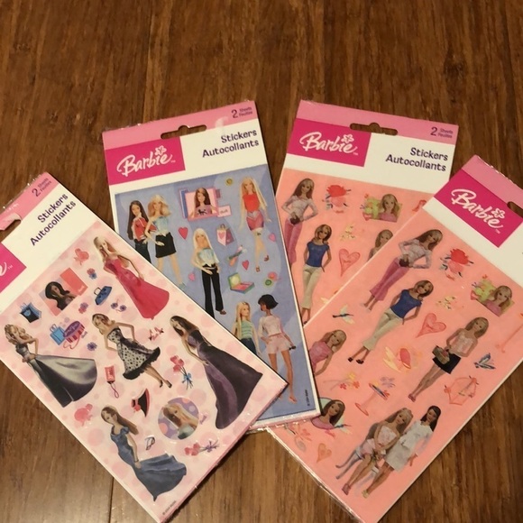 NWT Bundle of 4 packages of Barbie Stickers (2 sheets/ package) - Picture 1 of 12